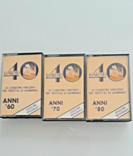 LOTTO TRE MUSICASSETTE FESTIVAL  SANREMO LE CANZONI VINCENTI 60 70 80
