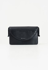 MARNI Borse Donna Nero Pochette e clutch Pochette nera da donna con logo Autunno