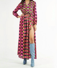 Abito lungo Kontatto con spacco e scollo incrociato taglia M