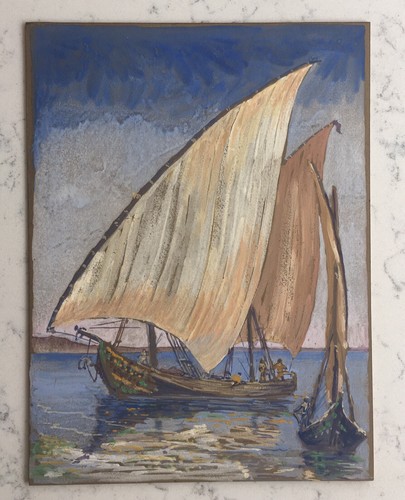 Antico dipinto guazzo una - a, di