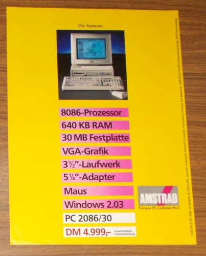 Rara pubblicità amstrad - pubblicità,
