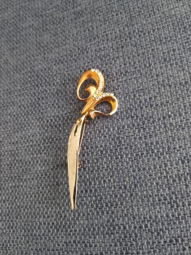 Spilla vintage metallo forbice - vintage,