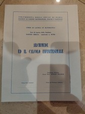 archimede ed il calcolo infinitesimale RARO NG