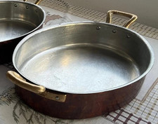 Casseruola In Rame Stagnato Con Manici In Ottone Per Cucina 30 x 40 cm Servizio