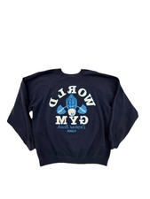 Felpa girocollo vintage *RARA* World Gym logo grafico sfondamento uomo XXL