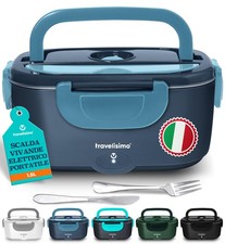 TRAVELISIMO Scaldavivande Elettrico Portatile 80W 1,5L Porta Pranzo Termico 220V
