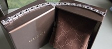 Raro e originale bracciale Gucci unisex in argento, geometrico G.