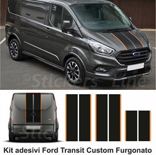 Fasce adesive Ford TRANSIT Custom Turneo BICOLORE FURGONE strisce nero arancio 
