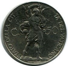 Moneta 50 CENTESIMI 1931 VATICANO VATICANO Pio XI (1922-1939) #AH322.16.D