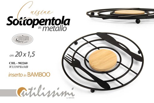 Sottopentola metallo nero - sottopentola,