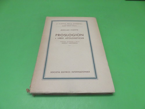 Anselmo aosta proslogion - anselmo, d'aosta