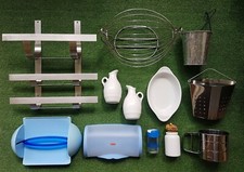 Lotto Oggetti cucina-Tovaglioli-Porta spugna-Oliera-Posate-Fruttiera-Sale