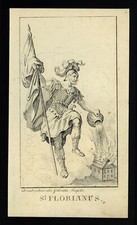 santino incisione 1800 S.FLORIANO DI LORCH