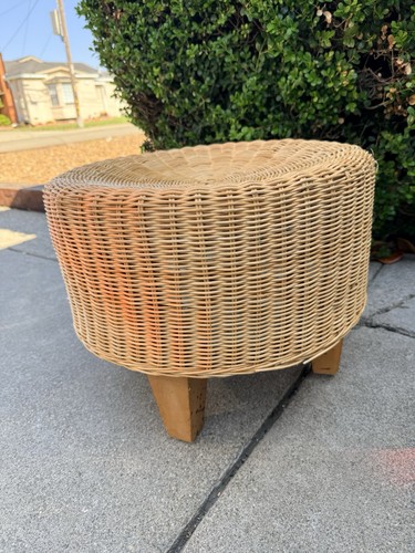 Pouf rotondo vimini - pouf,