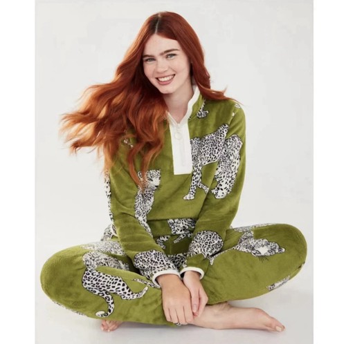 Set pigiama pile verde - set,