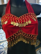  BRA  rosso e oro DANZA DEL VENTRE BELLY DANCE  danza orientale