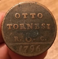 Moneta 8 Tornesi 1796, Regno Di Napoli Ferdinando IV, Rif. 7417