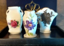 Dollhouse 3 Vases Group Reutter Porcelain Germany Miniature 1:12