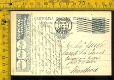 Intero Postale Leoni Tassello Pubblicitario Fabbrica Italiana Pianoforti fa 909