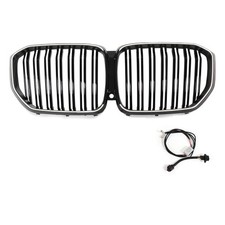Griglia Radiatore LED Doppia Lamella Nero Lucido per BMW Serie X5 G05 dal 18