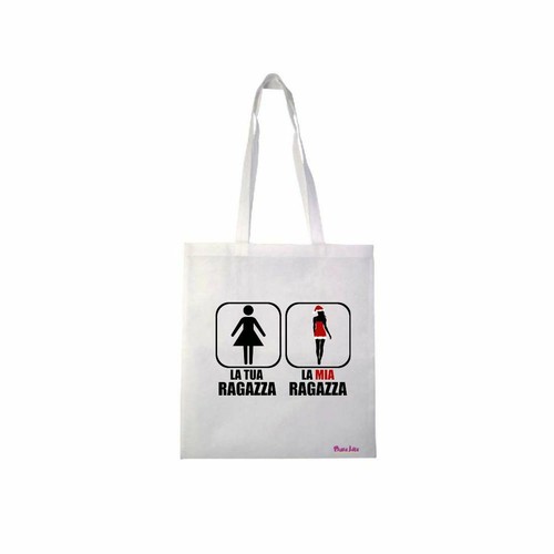Borsa poliestere 36x40 scritta - borsa,
