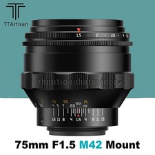 NEW TTArtisan 75mm F1.5 Full Frame Manual Swirly Bokeh Lens for M42 Mount Camera