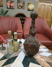 BOTTIGLIA VINTAGE COGNAC SAN MARINO- Vetro Rivestita In Pelle Ottime Condizioni