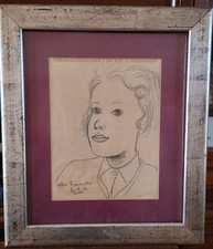 Adriano Di Spilimbergo - corrente Chiarista - Ritratto di Simonetta - carboncino