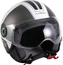 Casco Jet Nero e Bianco Con