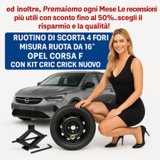 Ruotino Di Scorta 16" 4 Fori Opel Corsa F Kit Cric Crick DOT2025 Emerg.
