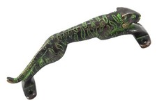 Maniglia porta ottone fatta a mano stile antico tigre forma giaguaro arredamento casa ufficio