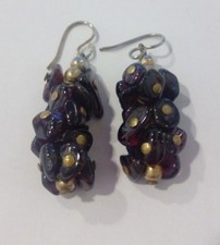 Orecchini VINTAGE di bigiotteria - a foro - anni '60 color GRAPPOLO DI PIETRE