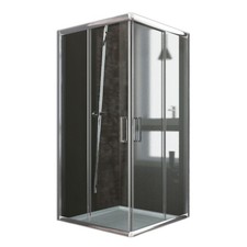 BOX CABINA DOCCIA VETRO 90x90 QUADRATO ANGOLARE CRISTALLO SCORREVOLE BAGNO