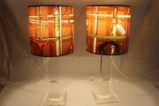 Coppia di lampade con paralumi