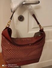 BORSA TRACOLLA PELLE  ROSSA TRAFORATA THE BRIDGE