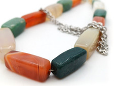 COLLANA LUNGA CATENINA CON PIETRE NATURALI