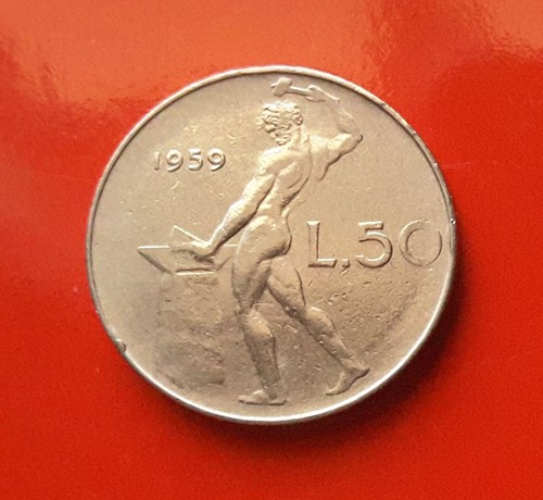 Lire 1959 errore segno di - 50,