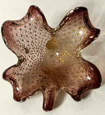 Piatto vetro artistico foglia