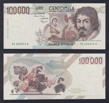 Italia 100000 lire Caravaggio