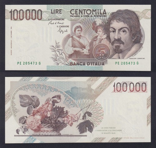 Italy 100000 lire caravaggio - italy,