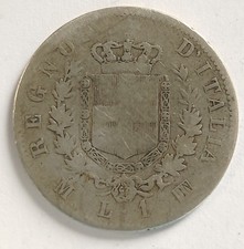 REGNO D'ITALIA - 1 LIRA 1863