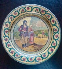 Piatto Ceramica Terracotta Disegno Mario Delitala Agricoltori Sardi Sardegna 900