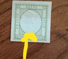 Francobollo Antichi Stati MEZZO TORNESE PROVINCE NAPOLETANE CON EFFIGE CAPOVOLTA