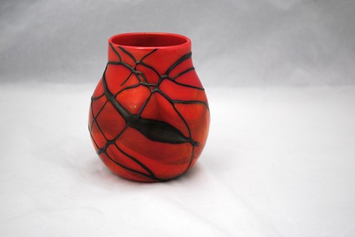 Vaso vetro artistico rosso - vetro,