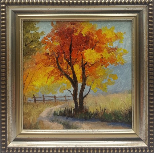 Paesaggio albero oro dipinto - oro,