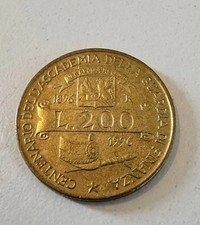 ? Moneta 200 Lire del 1996 CENTENARIO dell'Accademia della Guardia di Finanza 