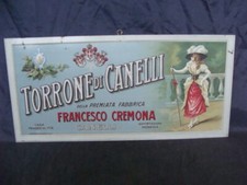 Insegna litografata Torrone di Canelli vintage