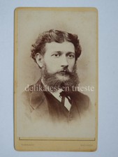 CDV Vecchia foto SORGATO Bologna uomo baffi barba moustache beard