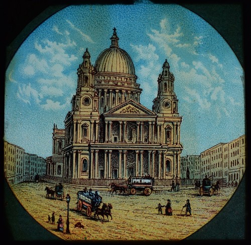 Antique colour magic lantern - colour,
