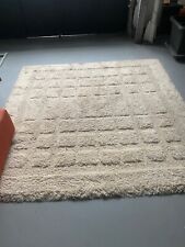 Tappeto Vintage Anni 70 bianco pelo lungo